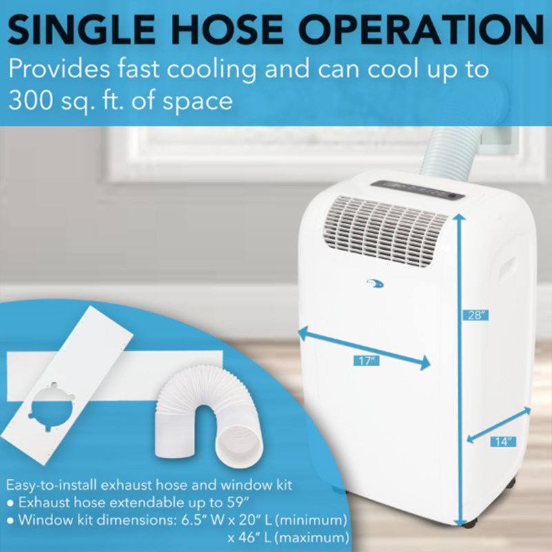 Whynter Frost White 10,000 BTU Portable Air Conditioner with Remote