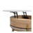 Modern Round Lift-Top Coffee Table With Storage & 3 Ottoman White & Natural-928051906