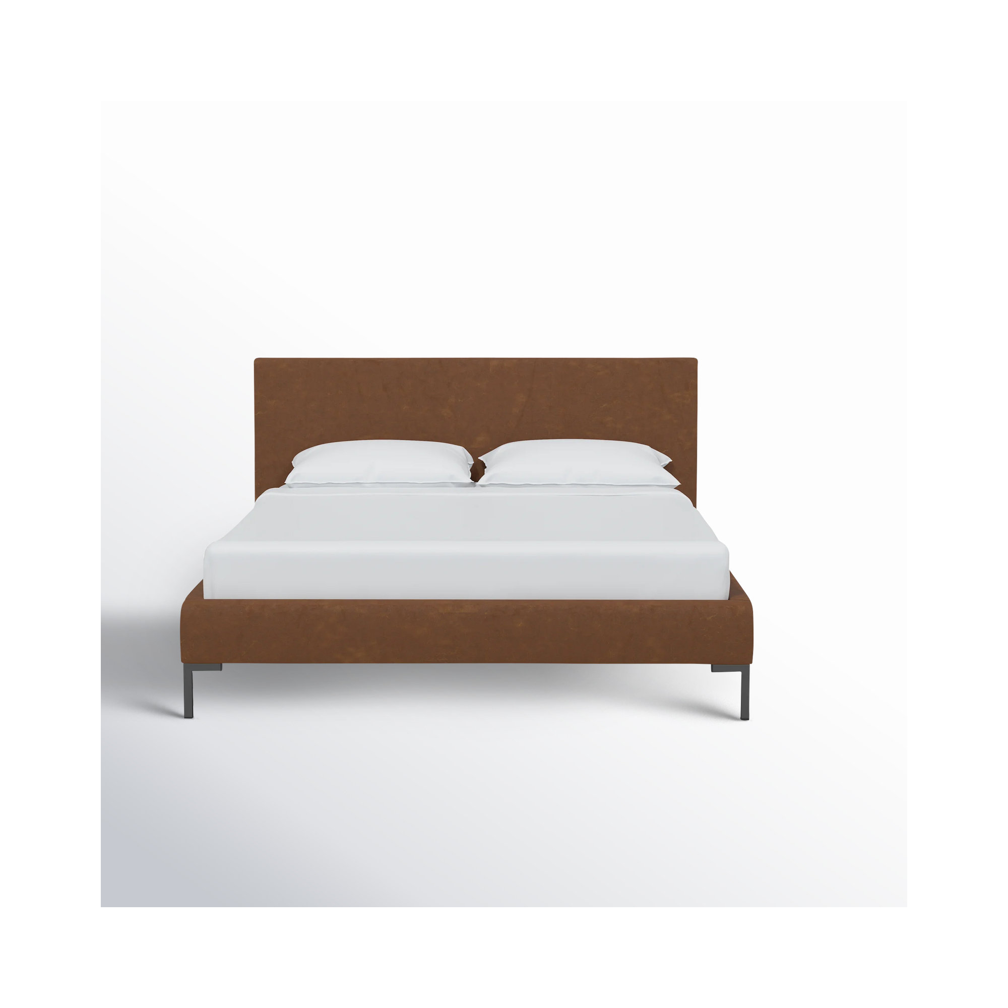Rand Upholstered Bed, California King, Black Wood, Classic Ivory Boucle