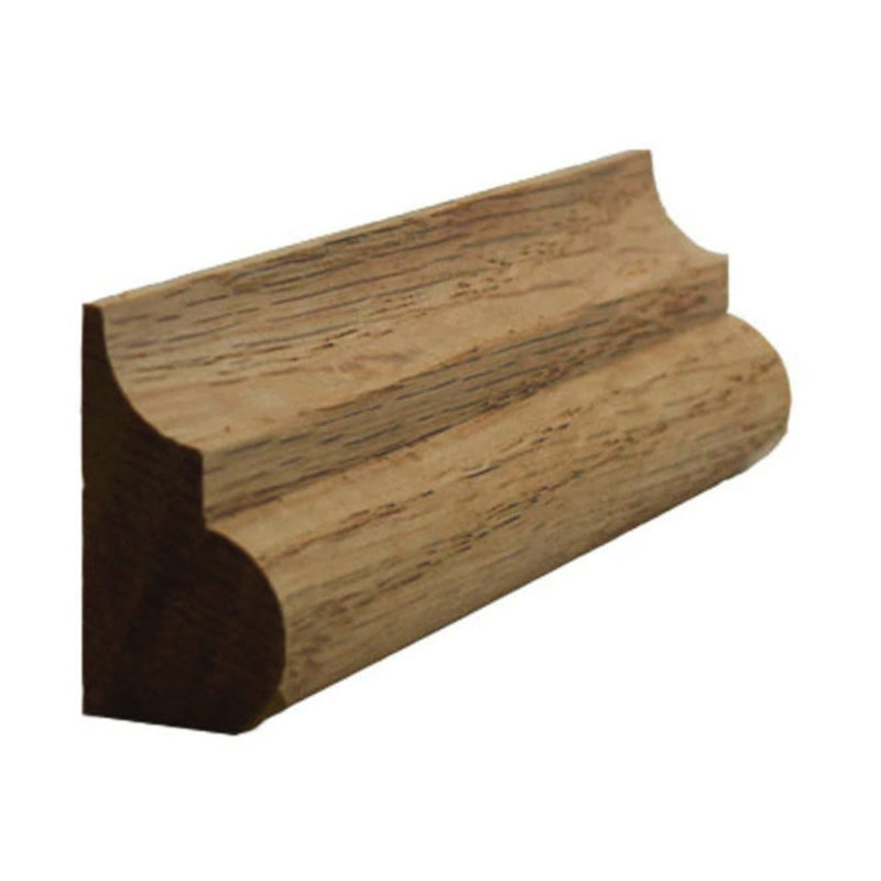 Moulure Nose and Cove de 1-7 / 16 po de hauteur x 3/4 po. Sans finition, Chêne rouge