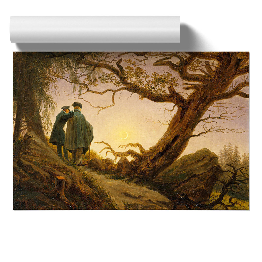 Contemplating the Moon by Caspar David Friedrich - Frameless Print