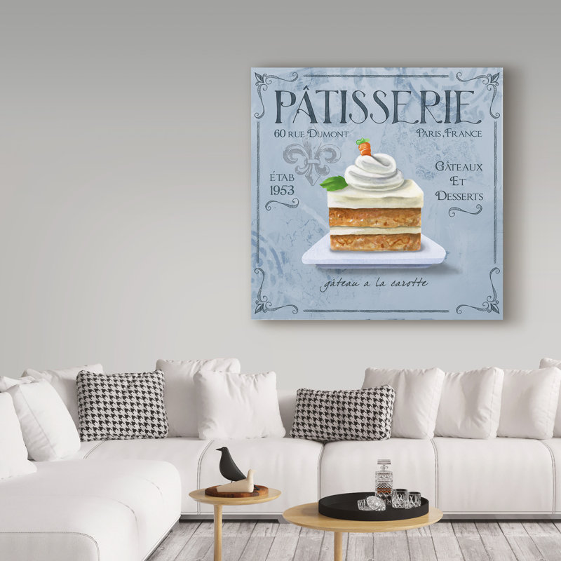 « carotte à gâteau », affiche rétro sur toile tendue, H 14 po x l 14 po x P 2 po