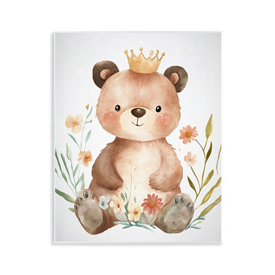 Whimsical Crowned Baby Bear Wall Plaque, design by Ramona Murdock