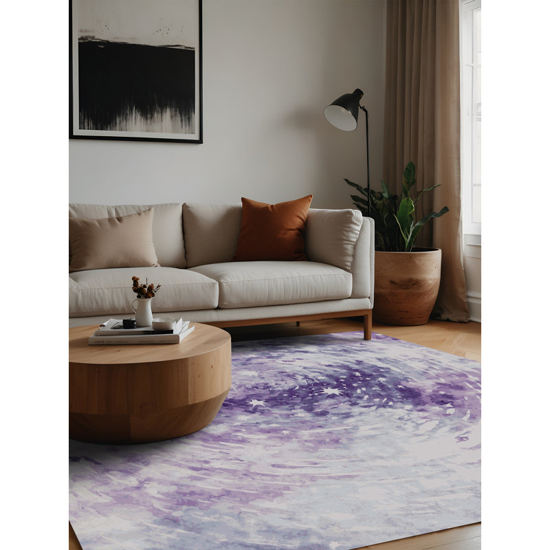 Machine Washable White Area Rug, Square 7'
