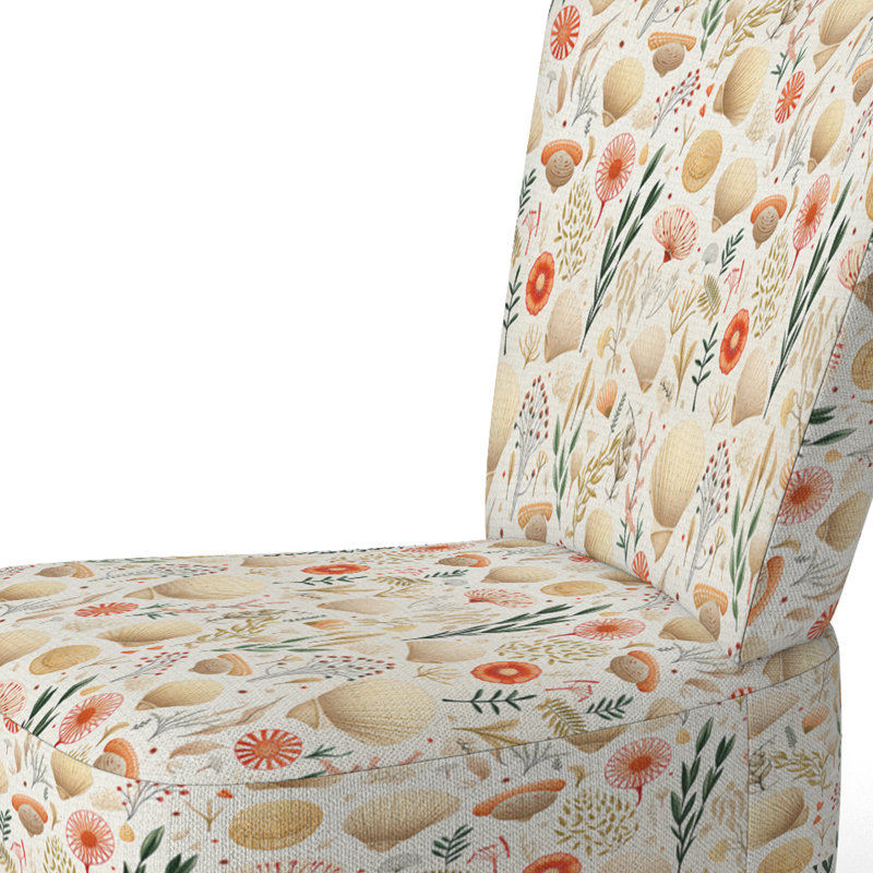 Chaise d'appoint Seashell Serenity, Esquisse d'un motif tropical de coquillage II