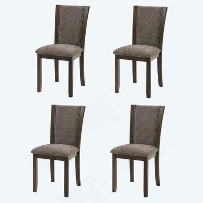 Chaises de salle à manger seulement, ensemble de 4 chaises de salle à manger en bois, chaise de cuisine avec siège rembourré, chaise d'appoint rembourrée pour salle à manger, salon, cuisine