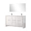 Meuble-lavabo 60 po en blanc, comptoir en quartz, robinet, miroir de 55 po - aux taches et à la surface