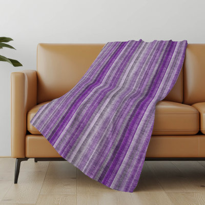 Addison Machine Washable Sherpa Striped Throw Blanket