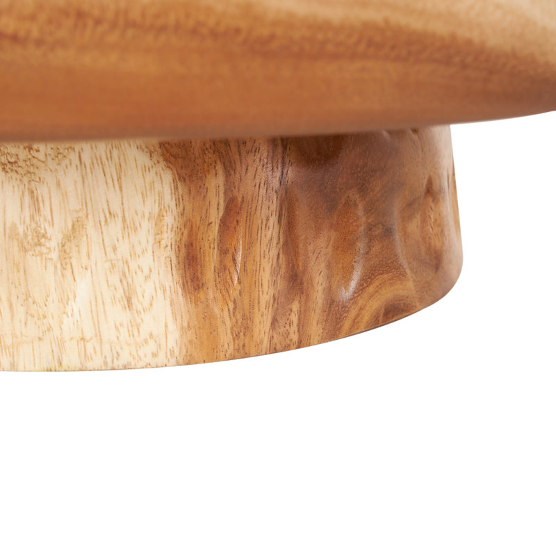 Kai Cole and Grey Teak Wood Handmade Brown Decorative Bowl with Elevated Base
