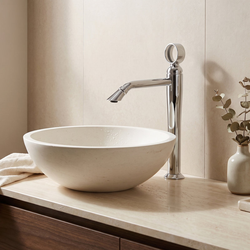 Opera Vessel Sink Bathroom Faucet with Drain Assembly, Polished Chrome