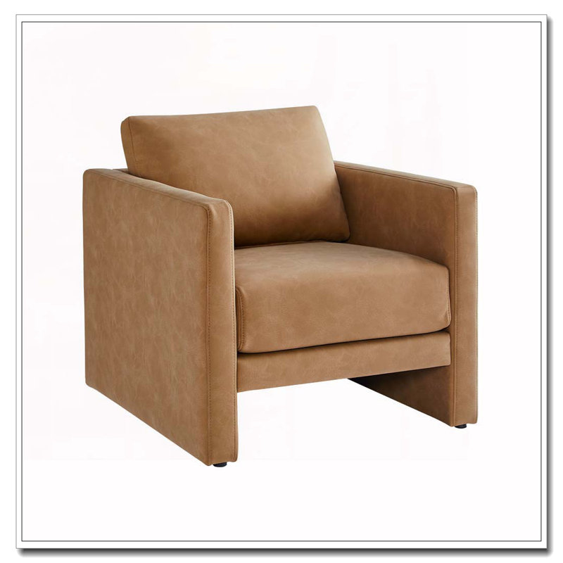 Fauteuil d'appoint en similicuir, Marron clair
