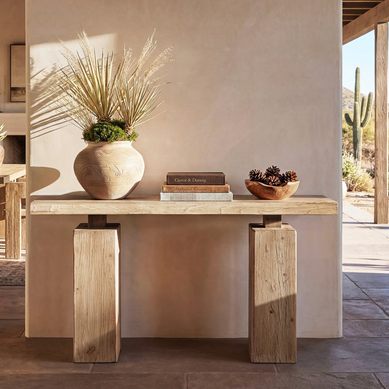 Calder 60" Solid Reclaimed Elm Plinth Console Table