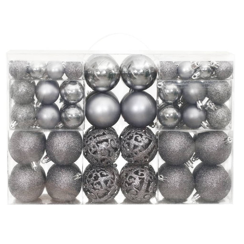 6cm Solid Colour Bauble, Grey