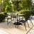 5 Piece Outdoor Patio Dining Set - Tempered Patio Table, 4 Flex Comfort Stack Chairs