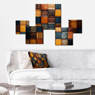 Ensemble de 5 tuiles brunes géométriques géométriques abstraites géométriques - Boho