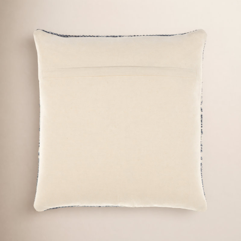 Julian Geometric Cotton Throw Pillow, Navy, Polyester/Polyfill, 20" x 20"