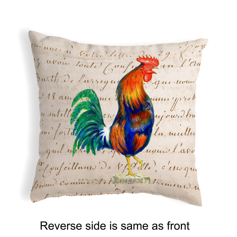  Housse de coussin d'extérieur carré Rooster, 12 po x 12 po