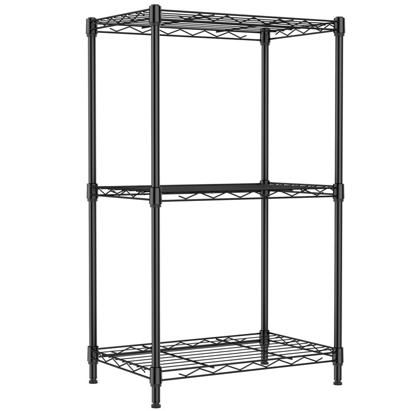 Étagère métallique à 3 niveaux de 18 po (45,7 cm) pour le rangement de la cuisine, du garde-manger, de la salle de bain, de la buanderie, du placard et des petits espaces.