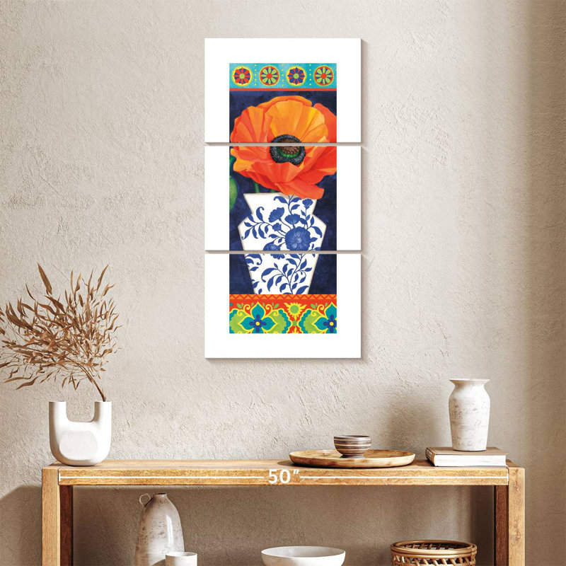 Blooming Poppy, 38" H x 18" W
