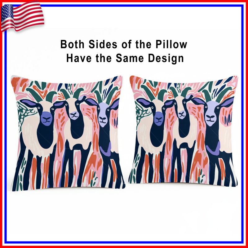 Coussin Goats, 20 po x 20 po