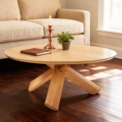 Pelaga 40"Coffee Table With 3 Wooden Legs