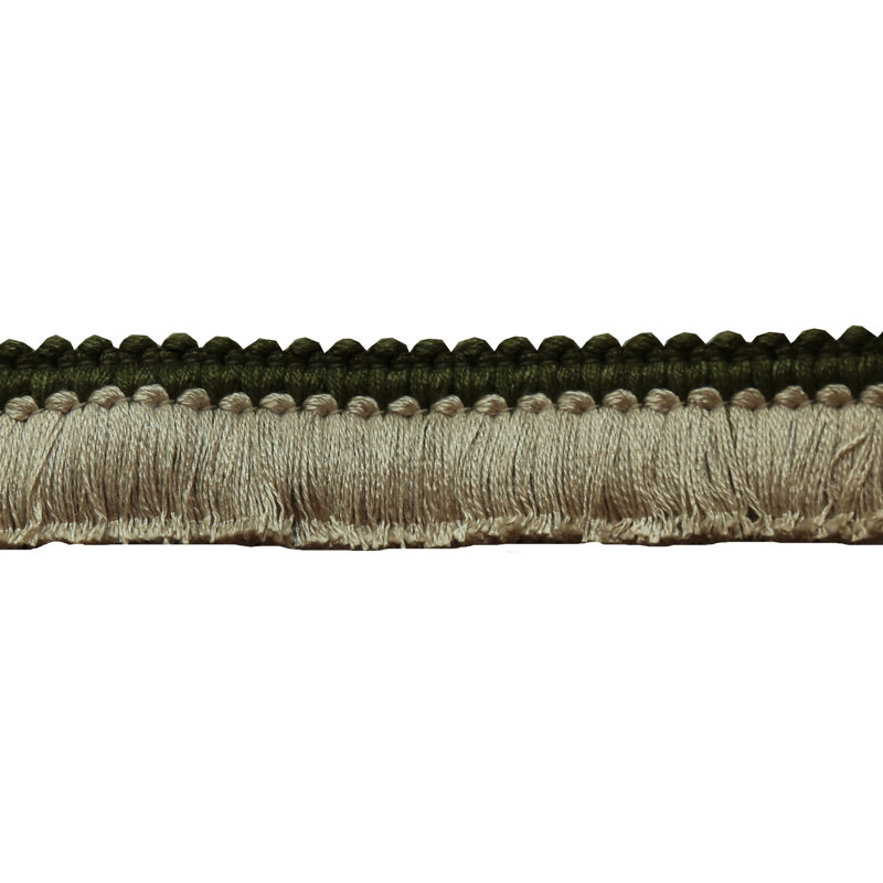 Passamenterie Cut Ruche Two Fabric, Green/Beige