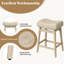 Tabouret de bar rembourré en forme de selle avec cadre en bois massif (ensemble de 3)-2089416884-2089416885