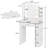 Monait Makeup Vanity With LED Lighted Mirror & Power Outlet, Vanity Desk With Fold-Up Panel For Bedroom-1516470587