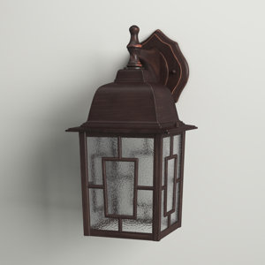 Enloe 12.25" H Hammered Glass Outdoor Wall Lantern ( broken glass ) 