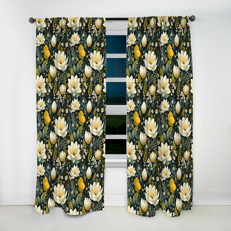 Boho Botanicals Garden - Rideau floral - Velours obscurcissant - 1 panneau, L 52 po x L 95 po