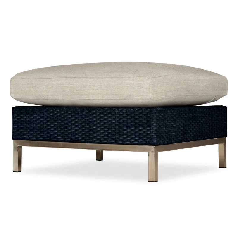 Elements Outdoor Ottoman, Ebony, Cottage Pepper