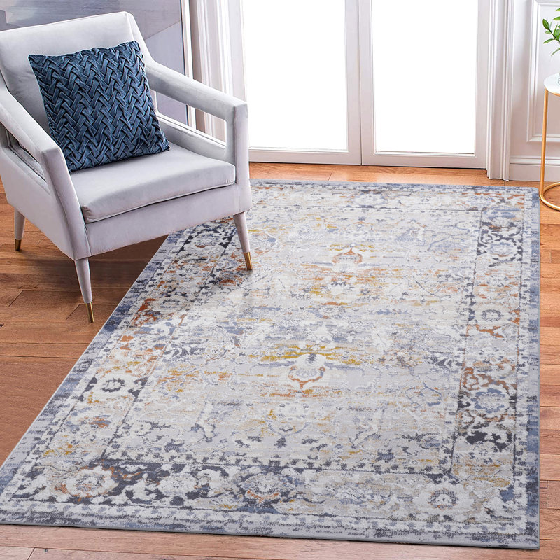 Collection Ivory/Grey/Traditional Non-Shedding Living Room Bedroom Dining Home Office Stylish And Stain Resistant Area Rug