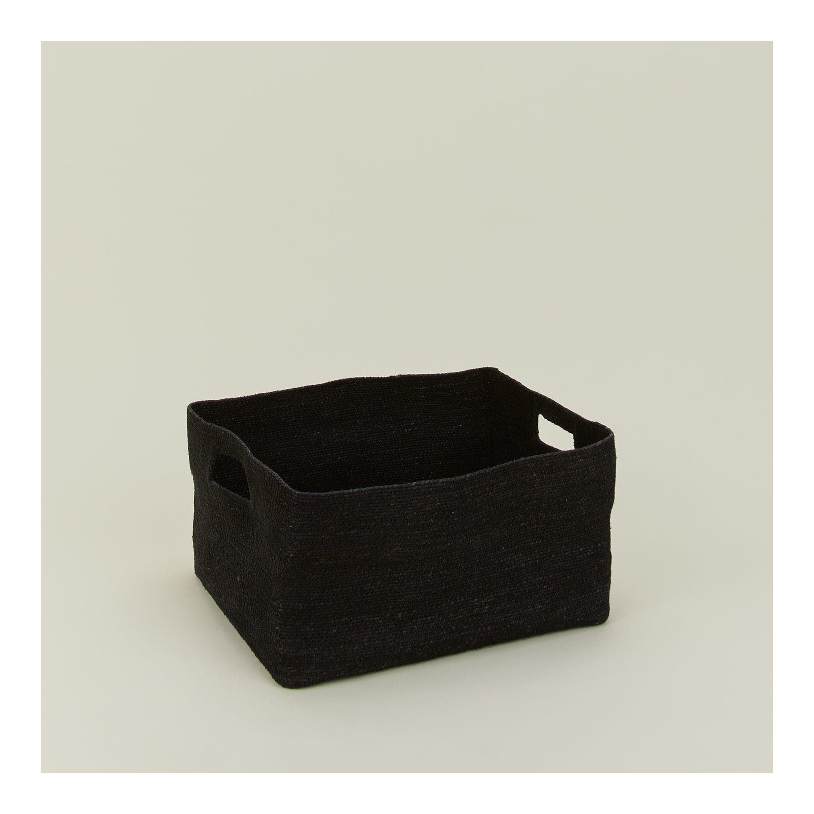Essential Laundry Basket with Handles, Black, 9" H x 17" W x 14" D