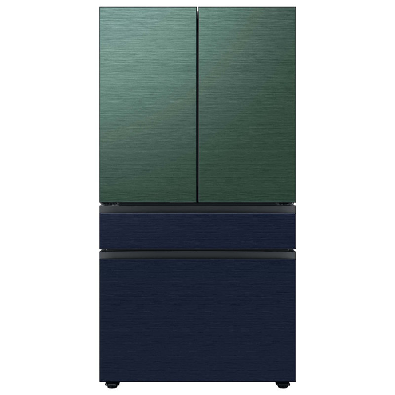 Samsung Bespoke 23 cu. ft. Smart 4-Door Refrigerator with Beverage Center and Custom Panels Included, Navy Steel