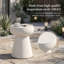 Table d'appoint intérieure multifonctionnelle en forme de champignon, table d'appoint décorative à piédestal géométrique moderne, table basse robuste résistante à la corrosion pour patio, salon, balcon-984085934-984085935