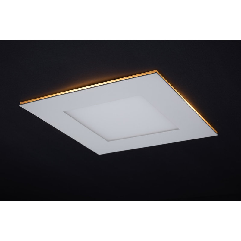 12 Watt LED Direct Wire Downlight With Night Light 6 Inch Remote Driver CCT Selectable Dimmable Square White Finish