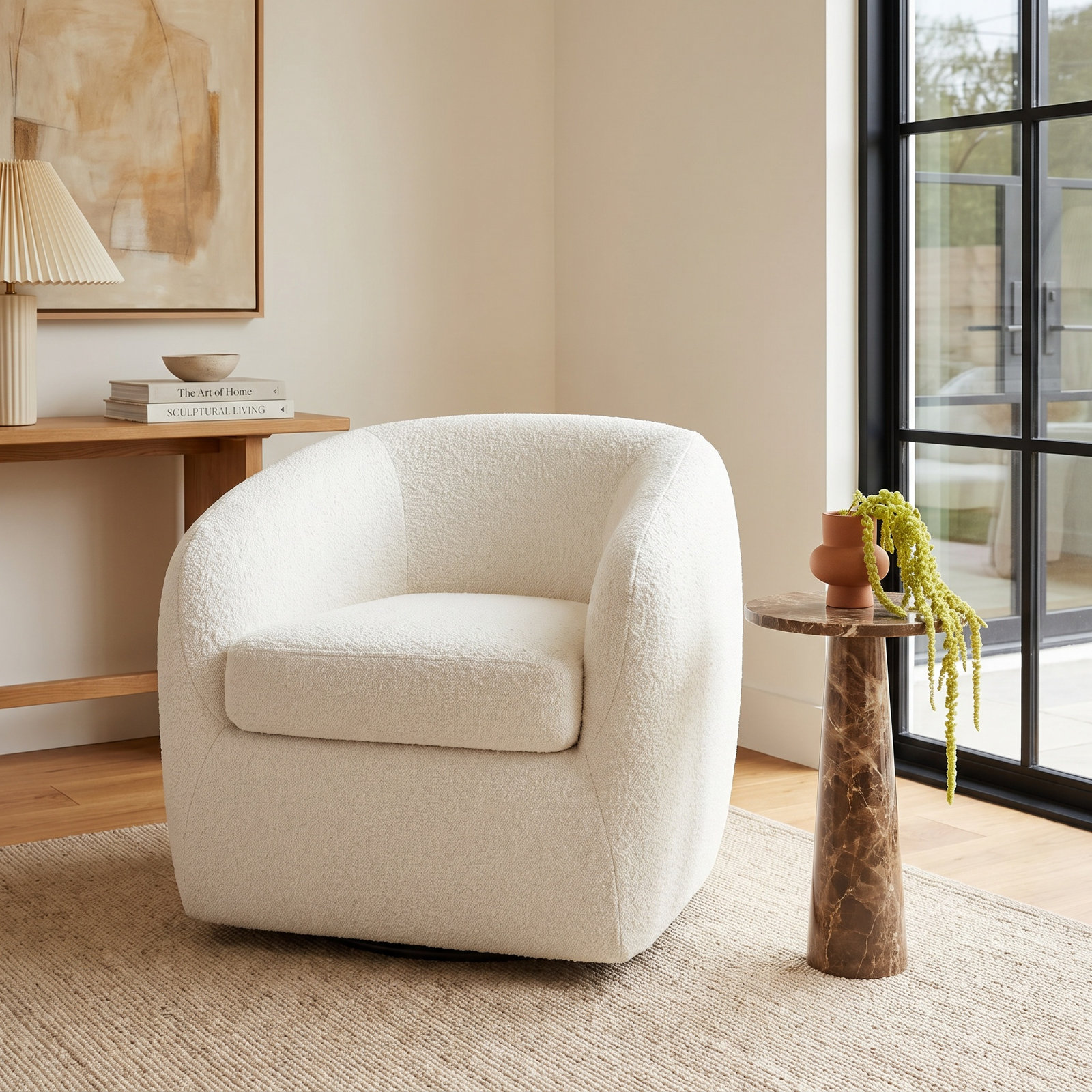 Monty Swivel Armchair, White