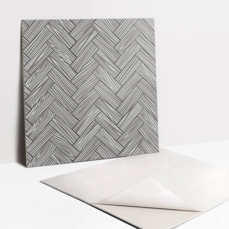 Chastine 30cm x 30cm PVC Mosaic Tile in Gray