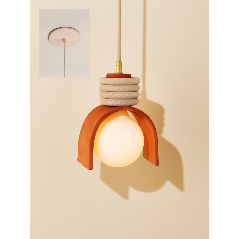 Lunar Pendant, Terracotta, Yes, Hardwired