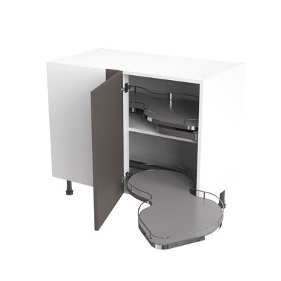 KitchenKit Flatpack Slab Gloss Base Unit Blind Corner With Pull Out Right