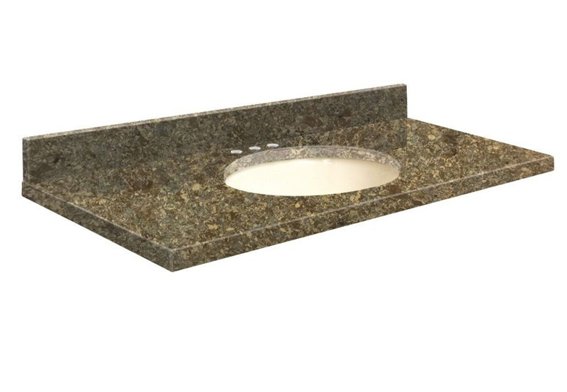 Dessus de salle de bain simple 49 po meuble-lavabo, Centré de 8 pouces, Biscuit, Extase