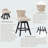 Velvet Swivel Tufted Wooden Barstools Set of 4-1486017465