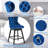 Velvet Upholstered 360° Swivel 30.7'' Height Bar Stool with Back, Nailhead Trim and Sturdy Solid Wood Legs, Comfortable Chair for Kitchen, Dining, Restaurant (Set of 2)-366814792