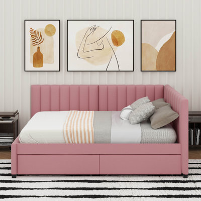 Full Size Upholstered Daybed With Drawers