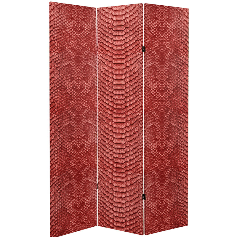 Paravent en simili peau de serpent, Rouge
