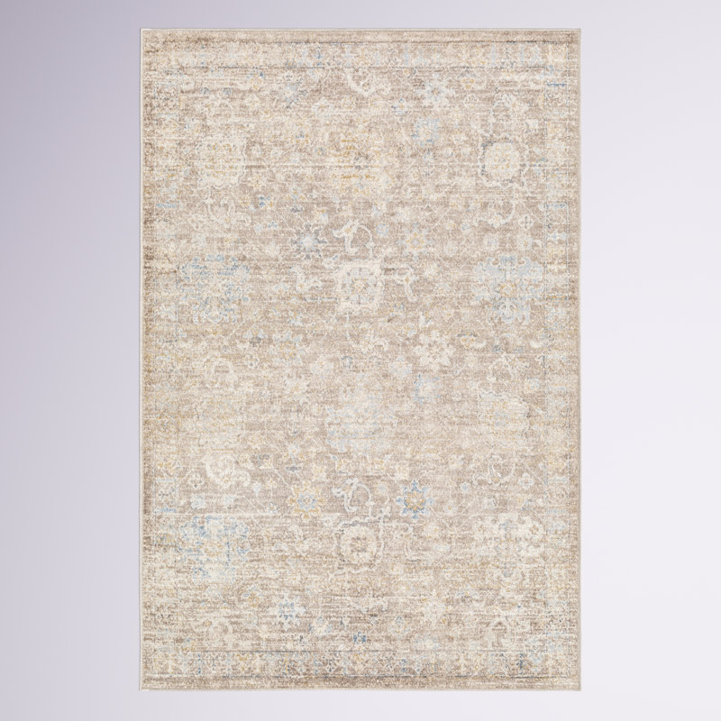 Labombard Traditional Gray Area Rug, Rectangle 9' x 12'