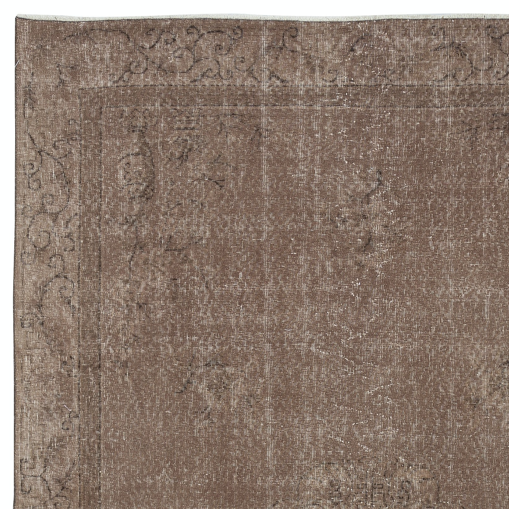 Brown Area Rug Texture Bungalow Rose 6.3x9.7 Ft Brown Color Handmade Area Rug from Turkey ...