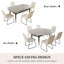 Ensemble de table de salle à manger 55,1 po, table de cuisine moderne pour 4 à 6 personnes, pieds en acier, ensemble de salle à manger à piédestal avec chaise de salle à manger, gain de place-122499344-115296626-115296622
