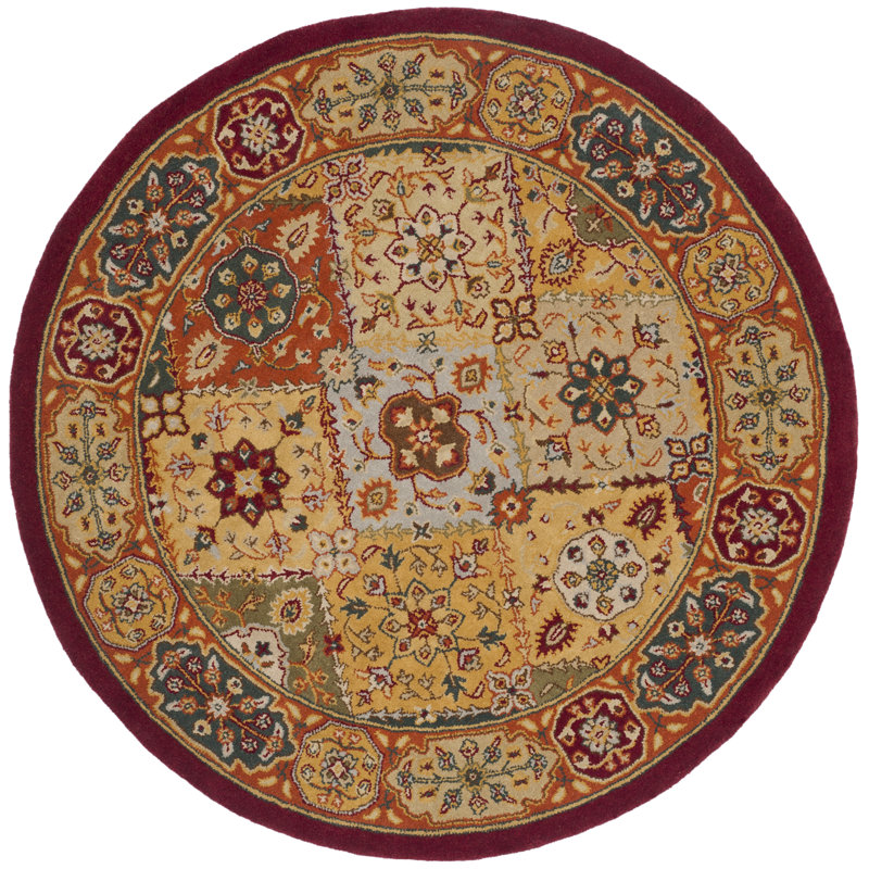 Tapis oriental en laine touffeté à la main Balthrop, Rond 8 pi