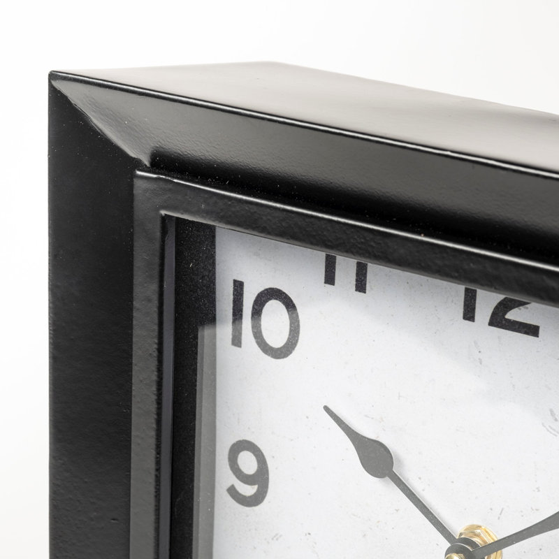 Traditional Quartz movement / Crystal Tabletop Clock in Black